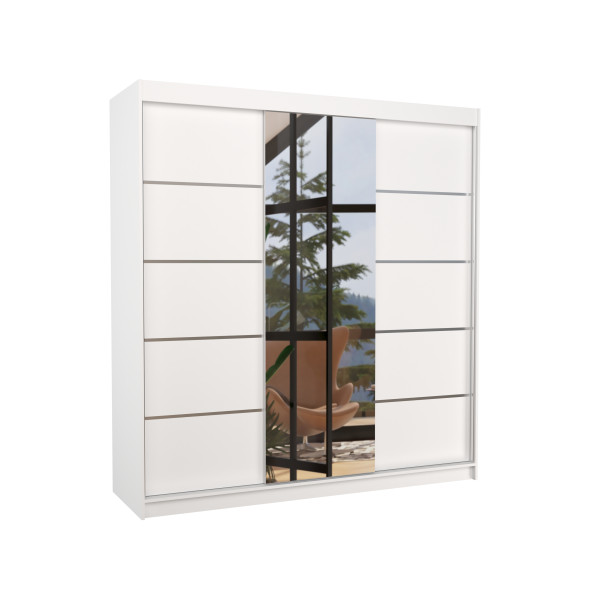 Szafa przesuwna z lustrem BERGEN 200 White 1018289