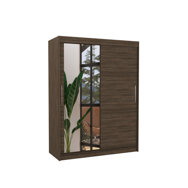 Szafa przesuwna z lustrem BIANCO 150 Choco 1012302