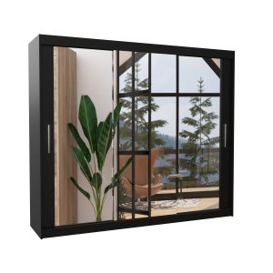 Szafa przesuwna z lustrem CHESTER 250 Black 1018208 Szafa przesuwna z lustrem CHESTER 250 Black 1018208