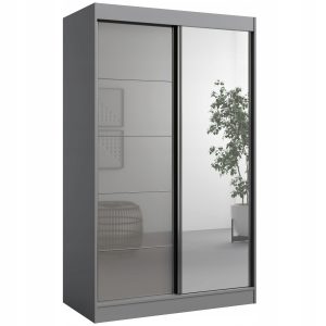 Szafa przesuwna z lustrem Como 2D1L 120 Szara (lacobel) 668517 Szafa przesuwna z lustrem Como 2D1L 120 Szara (lacobel) 668517