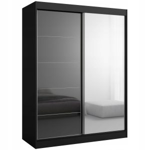 Szafa przesuwna z lustrem Como 2D1L 150 Czarna (lacobel) 668505 Szafa przesuwna z lustrem Como 2D1L 150 Czarna (lacobel) 668505
