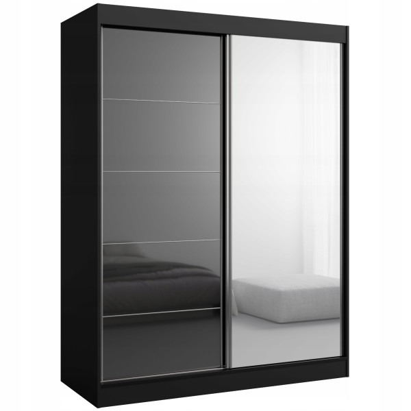 Szafa przesuwna z lustrem Como 2D1L 150 Czarna (lacobel) 668505
