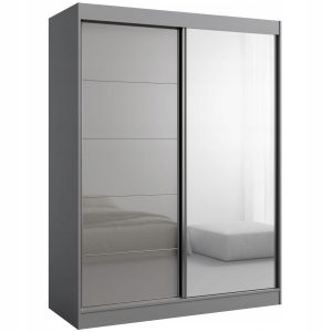 Szafa przesuwna z lustrem Como 2D1L 150 Szara (lacobel) 676077 Szafa przesuwna z lustrem Como 2D1L 150 Szara (lacobel) 676077