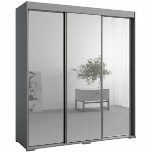 Szafa przesuwna z lustrem Como 3D3L 180 Szara 668502 Szafa przesuwna z lustrem Como 3D3L 180 Szara 668502