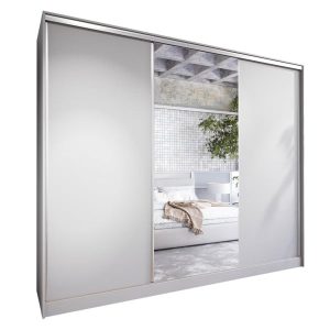 Szafa przesuwna z lustrem CORIA B 250 szara 236467 Szafa przesuwna z lustrem CORIA B 250 szara 236467