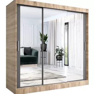 Szafa przesuwna z lustrem dąb sonoma + antracyt 200 cm – Vero 759175 Szafa przesuwna z lustrem dąb sonoma + antracyt 200 cm – Vero 759175