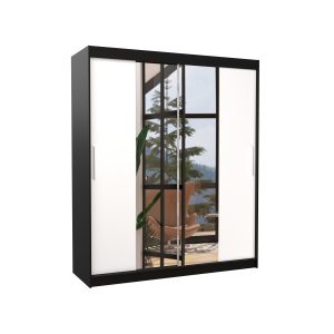 Szafa przesuwna z lustrem DALLAS 180 Black 1018281 Szafa przesuwna z lustrem DALLAS 180 Black 1018281