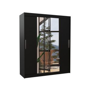 Szafa przesuwna z lustrem DALLAS 180 Black 1018270 Szafa przesuwna z lustrem DALLAS 180 Black 1018270