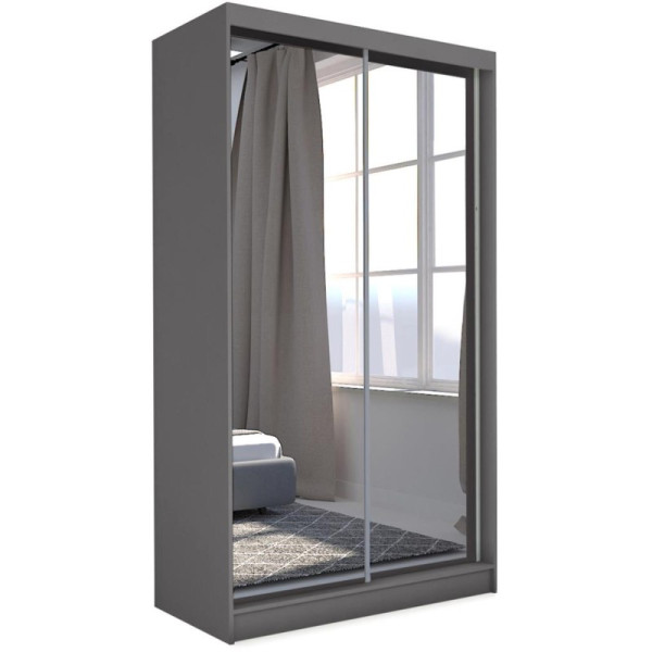 Szafa przesuwna z lustrem DEBRA 150 cm grafit 328642