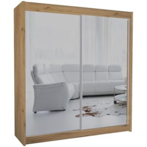 Szafa przesuwna z lustrem DEBRA 200 cm dąb artisan 328645