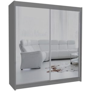 Szafa przesuwna z lustrem DEBRA 200 cm grafit 328633