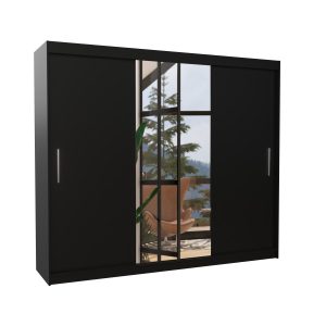 Szafa przesuwna z lustrem DENIS 250 Black 1006103