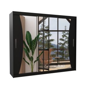 Szafa przesuwna z lustrem DIEGO 250 Black 1006018 Szafa przesuwna z lustrem DIEGO 250 Black 1006018