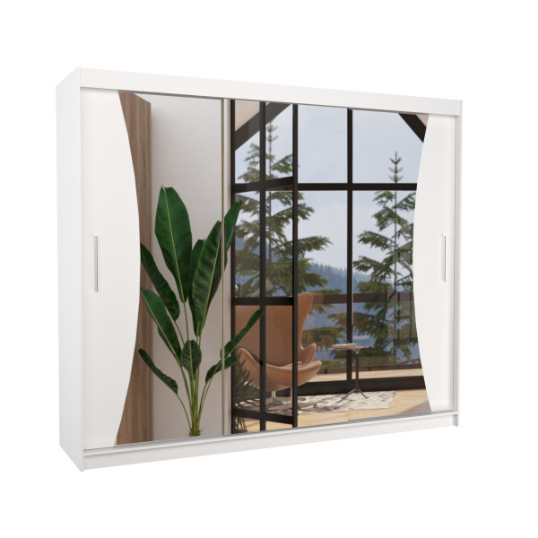 Szafa przesuwna z lustrem DIEGO 250 White 1006088