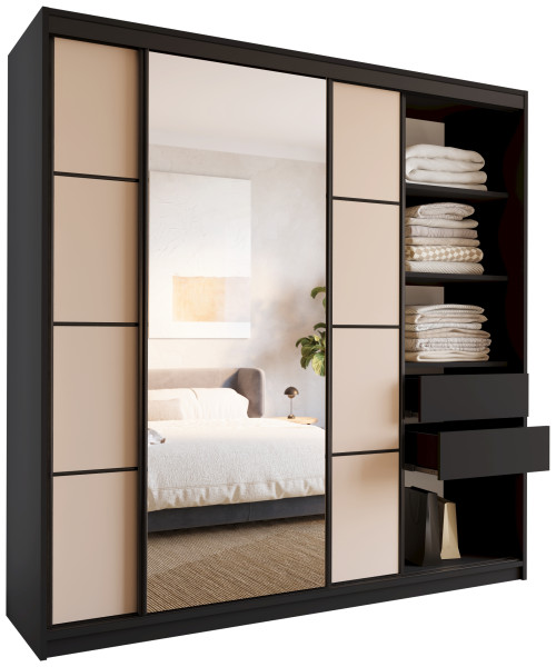 Szafa przesuwna z lustrem do sypialni 200 cm LOFT 527356