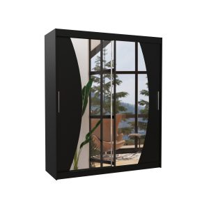 Szafa przesuwna z lustrem DOLORES 180 Black 1018640 Szafa przesuwna z lustrem DOLORES 180 Black 1018640