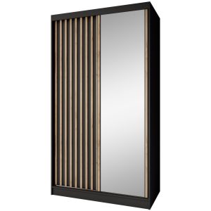 Szafa przesuwna z lustrem DONATELLO 120 cm | Czarna 1083962 Szafa przesuwna z lustrem DONATELLO 120 cm | Czarna 1083962