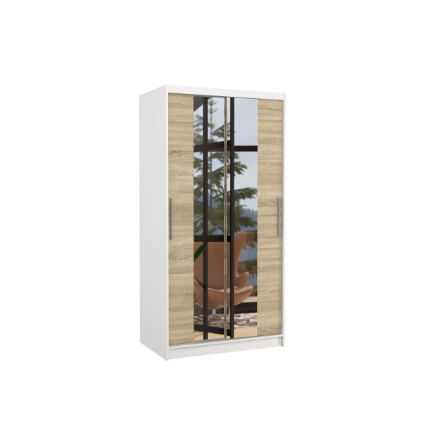 Szafa przesuwna z lustrem DRAGONIS 100 White 1018214