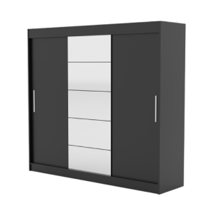 Szafa przesuwna z lustrem ERWIN 235 Black 1037713 Szafa przesuwna z lustrem ERWIN 235 Black 1037713