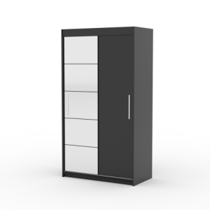 Szafa przesuwna z lustrem ESTI 120 Black 1005843 Szafa przesuwna z lustrem ESTI 120 Black 1005843