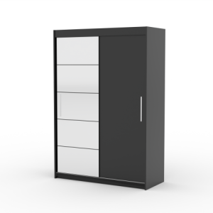 Szafa przesuwna z lustrem ESTI 150 Black 1005967 Szafa przesuwna z lustrem ESTI 150 Black 1005967