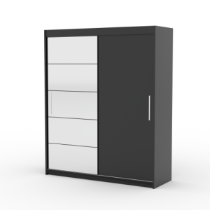 Szafa przesuwna z lustrem ESTI 180 Black 1005811 Szafa przesuwna z lustrem ESTI 180 Black 1005811
