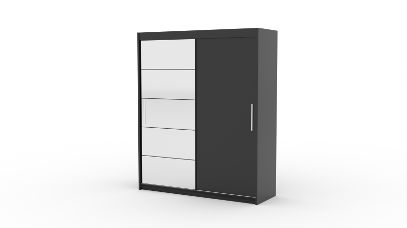 Szafa przesuwna z lustrem ESTI 180 Black 1005811