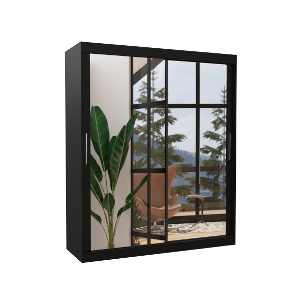 Szafa przesuwna z lustrem ETTORE 180 Black 1018588