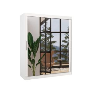 Szafa przesuwna z lustrem ETTORE 180 White 1018714 Szafa przesuwna z lustrem ETTORE 180 White 1018714