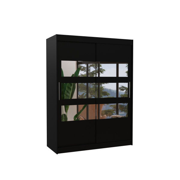 Szafa przesuwna z lustrem FLORENTO 150 Black 1012312