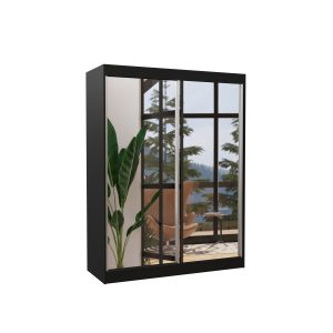 Szafa przesuwna z lustrem FLOREST 150 Black 1019484