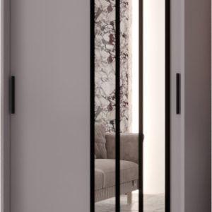Szafa przesuwna z lustrem Garderoba ALMERIA 100 kaszmir + u. czarny 1097873