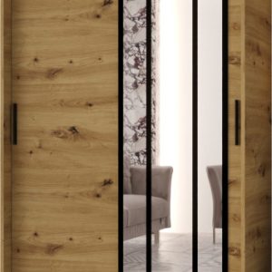 Szafa przesuwna z lustrem Garderoba ALMERIA 120 artisan + u. czarny 1097937