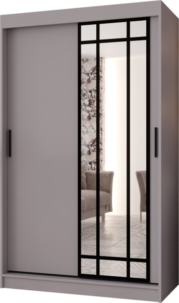 Szafa przesuwna z lustrem Garderoba ALMERIA 120 kaszmir + u. czarny 1097830