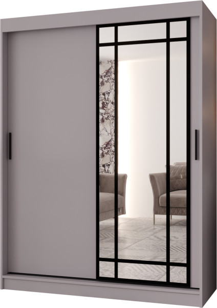 Szafa przesuwna z lustrem Garderoba ALMERIA 150 kaszmir + u. czarny 1097832