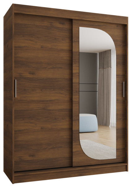 Szafa przesuwna z lustrem Garderoba Lucy 150 orzech warmia 1029878