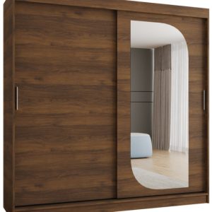 Szafa przesuwna z lustrem Garderoba Lucy 200 orzech warmia 1029880 Szafa przesuwna z lustrem Garderoba Lucy 200 orzech warmia 1029880