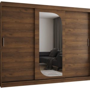 Szafa przesuwna z lustrem Garderoba Lucy 250 orzech warmia 1029829 Szafa przesuwna z lustrem Garderoba Lucy 250 orzech warmia 1029829