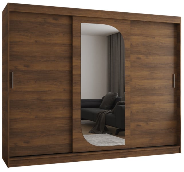 Szafa przesuwna z lustrem Garderoba Lucy 250 orzech warmia 1029829