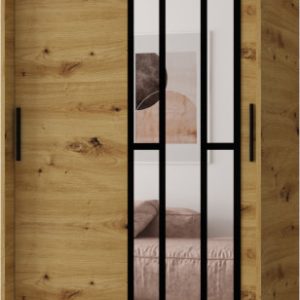 Szafa przesuwna z lustrem Garderoba MODENA 100 artisan + u. czarny 1097427 Szafa przesuwna z lustrem Garderoba MODENA 100 artisan + u. czarny 1097427