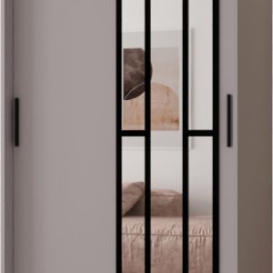 Szafa przesuwna z lustrem Garderoba MODENA 100 kaszmir + u. czarny 1097400 Szafa przesuwna z lustrem Garderoba MODENA 100 kaszmir + u. czarny 1097400
