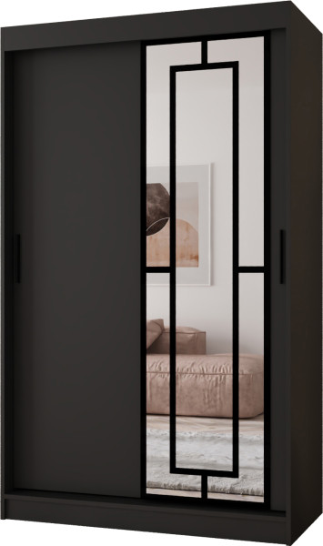 Szafa przesuwna z lustrem Garderoba MODENA 120 czarny + u. czarny 1097448