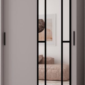Szafa przesuwna z lustrem Garderoba MODENA 120 kaszmir + u. czarny 1097449 Szafa przesuwna z lustrem Garderoba MODENA 120 kaszmir + u. czarny 1097449