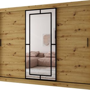 Szafa przesuwna z lustrem Garderoba MODENA 250 artisan + u. czarny 1097444
