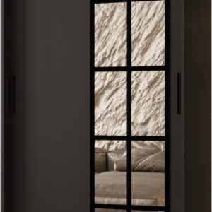 Szafa przesuwna z lustrem Garderoba ORLANDO 100 czarny + u. czarny 1097425
