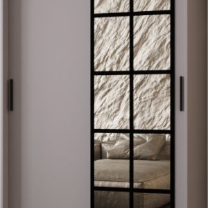 Szafa przesuwna z lustrem Garderoba ORLANDO 120 kaszmir + u. czarny 1097438