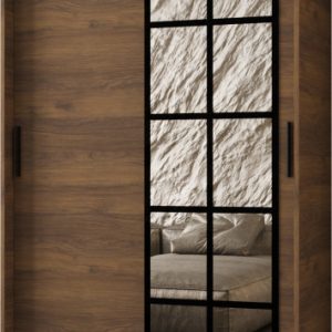 Szafa przesuwna z lustrem Garderoba ORLANDO 120 orzech + u. czarny 1097426