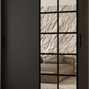 Szafa przesuwna z lustrem Garderoba ORLANDO 150 czarny + u. czarny 1097410