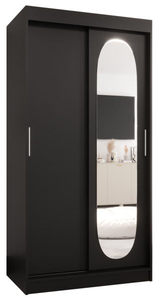 Szafa przesuwna z lustrem Garderoba ROYAL 100 czarny 550128