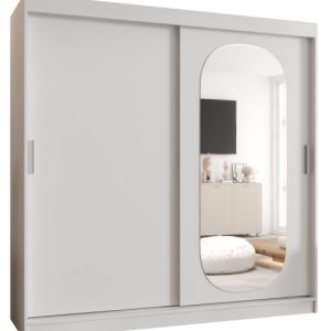 Szafa przesuwna z lustrem Garderoba ROYAL 200 biały 550103